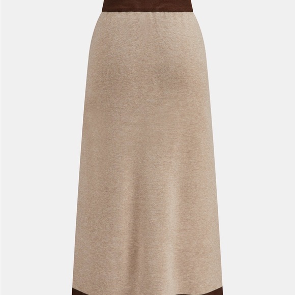 Commense Knit Tan and Brown Women's Skirt and sweater set - Picture 6 of 7